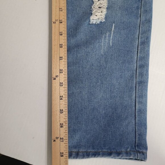 Nasty Gal Womens Size 10 Girl Talk Distressed Shredded Mom Jeans Light Wash - Picture 10 of 10